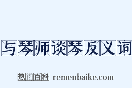 与琴师谈琴反义词是什么意思的图片